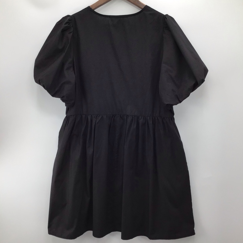 Entro Black Puff Sleeve Dress with Bow Details - Picture 3 of 13